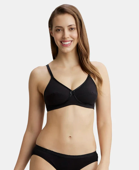 Wirefree Non Padded Super Combed Cotton Elastane Stretch Medium Coverage Cross Over Everyday Bra