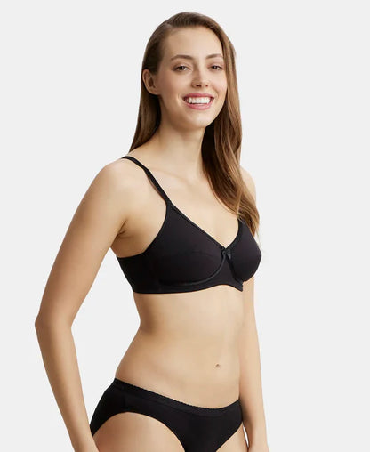 Wirefree Non Padded Super Combed Cotton Elastane Stretch Medium Coverage Cross Over Everyday Bra