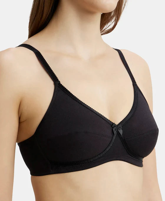 Wirefree Non Padded Super Combed Cotton Elastane Stretch Medium Coverage Cross Over Everyday Bra