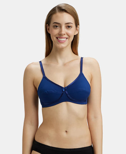 Wirefree Non Padded Super Combed Cotton Elastane Stretch Medium Coverage Cross Over Everyday Bra