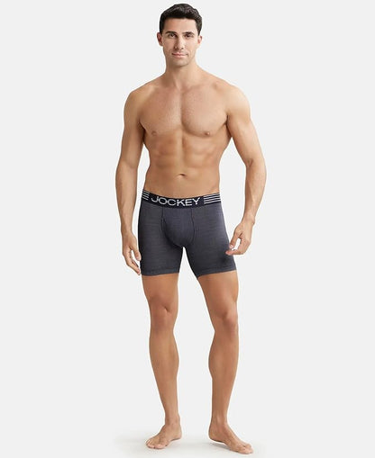 Jockey MM06 Men's Microfiber Mesh Elastane Stretch Sports Boxer Brief with Stay Dry Technology True Navy