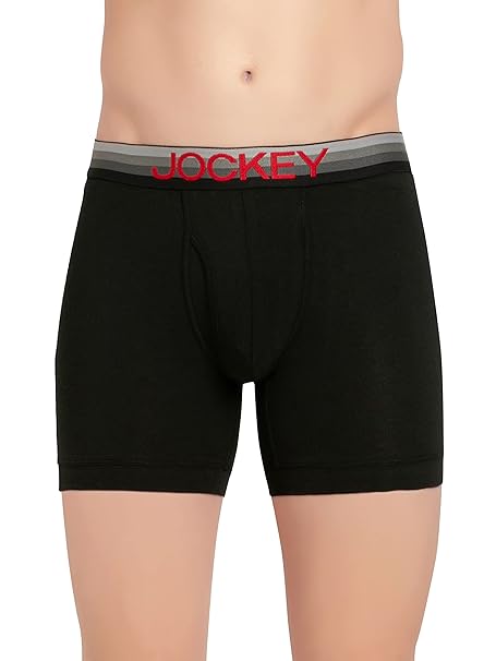 Jockey ZN03 Men's Super Combed Cotton Elastane Stretch Solid Boxer Brief with Ultrasoft Waistband - A