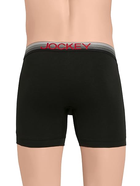 Jockey ZN03 Men's Super Combed Cotton Elastane Stretch Solid Boxer Brief with Ultrasoft Waistband - A