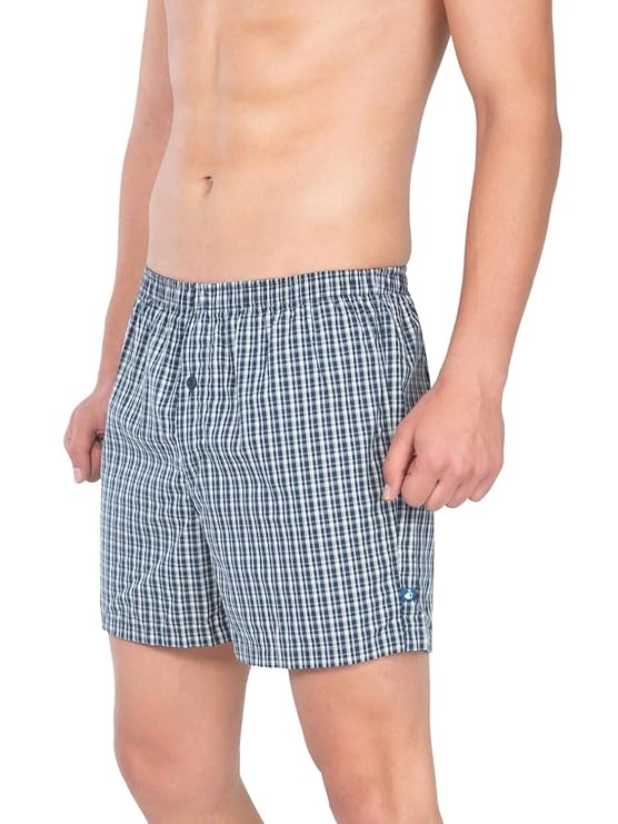 Jockey 8222 Men's Super Combed Mercerized Cotton Woven Printed Inner Boxers with Ultrasoft and Durable Inner Waistband