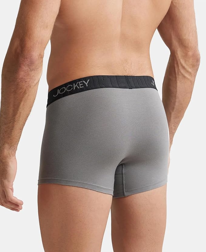 Jockey IC34 Men's Supima Cotton Elastane Stretch Solid Trunk with Ultrasoft Waistband - B