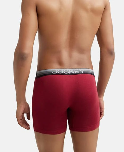 Jockey ZN03 Men's Super Combed Cotton Elastane Stretch Solid Boxer Brief with Ultrasoft Waistband - H