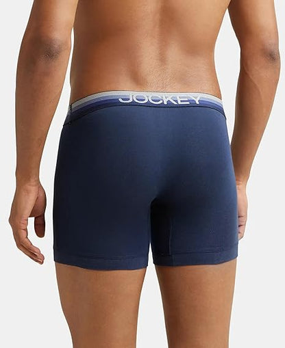 Jockey ZN03 Men's Super Combed Cotton Elastane Stretch Solid Boxer Brief with Ultrasoft Waistband - G