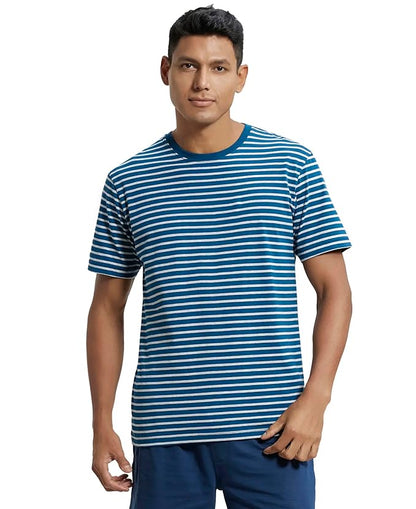 Jockey 2715 Men's Super Combed Cotton Rich Striped Round Neck Half Sleeve T-Shirt