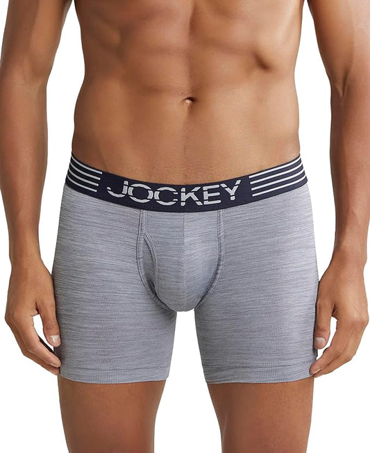 Jockey MM06 Men's Microfiber Mesh Elastane Stretch Sports Boxer Brief with Stay Dry Technology - A