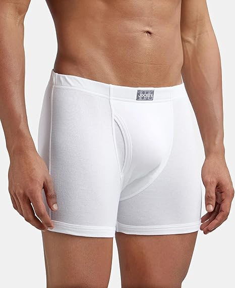 Jockey 8008 Men's Super Combed Cotton Rib Solid Boxer Brief with Ultrasoft Concealed Waistband - B