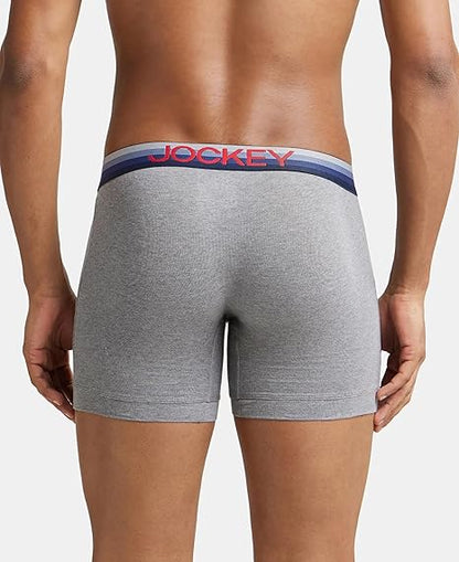 Jockey ZN03 Men's Super Combed Cotton Elastane Stretch Solid Boxer Brief with Ultrasoft Waistband - F