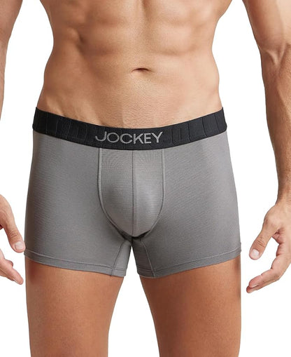 Jockey IC34 Men's Supima Cotton Elastane Stretch Solid Trunk with Ultrasoft Waistband - B