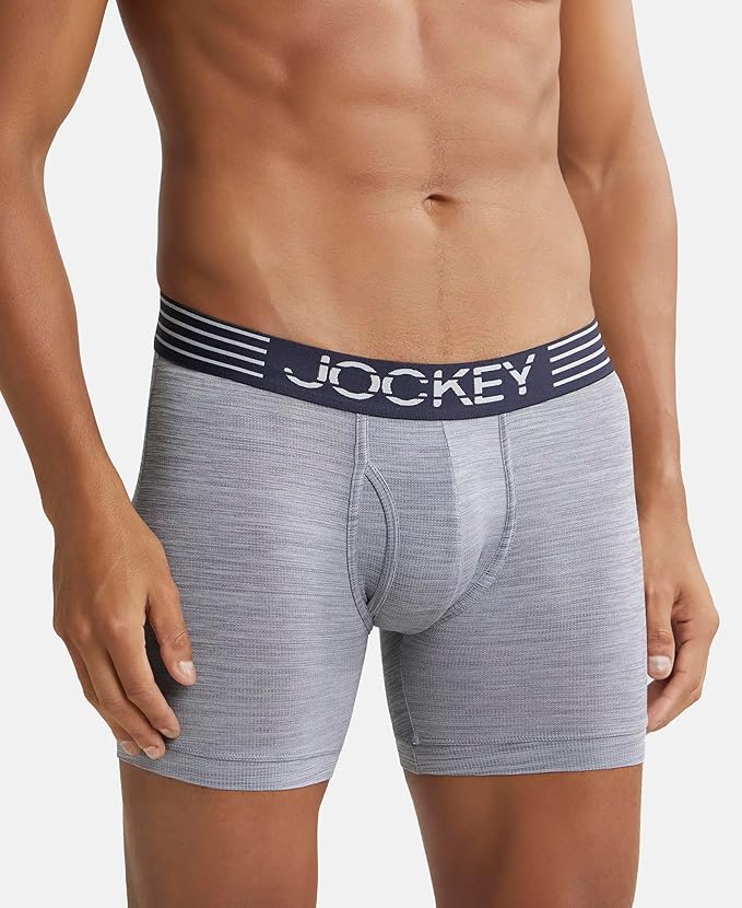 Jockey MM06 Men's Microfiber Mesh Elastane Stretch Sports Boxer Brief with Stay Dry Technology - A