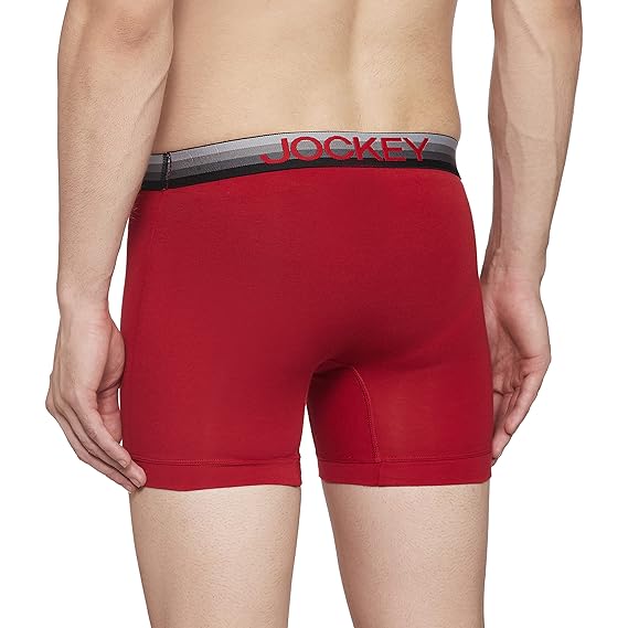 Jockey ZN03 Men's Super Combed Cotton Elastane Stretch Solid Boxer Brief with Ultrasoft Waistband - D