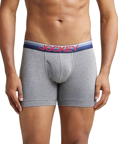 Jockey ZN03 Men's Super Combed Cotton Elastane Stretch Solid Boxer Brief with Ultrasoft Waistband - F