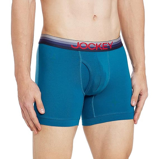 Jockey ZN03 Men's Super Combed Cotton Elastane Stretch Solid Boxer Brief with Ultrasoft Waistband - B