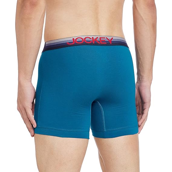 Jockey ZN03 Men's Super Combed Cotton Elastane Stretch Solid Boxer Brief with Ultrasoft Waistband - B