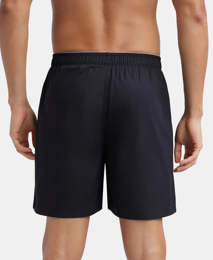 Super Combed Mercerized Cotton Woven Fabric Boxer Shorts - A