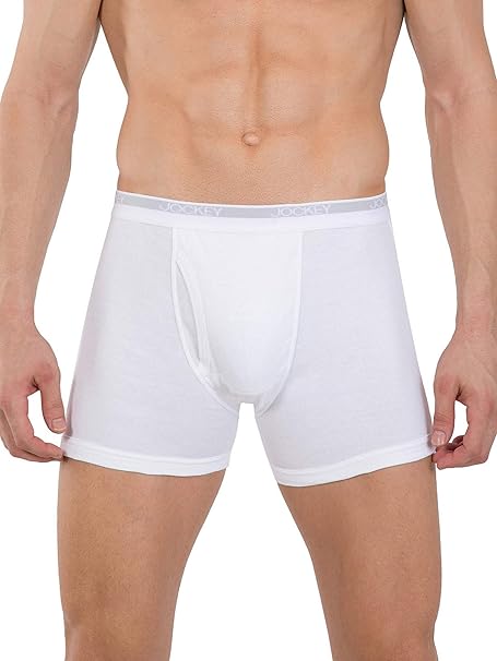 Jockey 8009 Men's Super Combed Cotton Rib Solid Boxer Brief with Ultrasoft Waistband - C